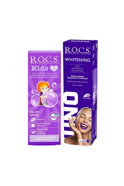 R.O.C.S. R.O.C.S Anne & Çocuk Diş Bakım Seti – Uno Beyazlatıcı & Balon Sakızı...