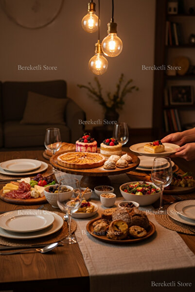 MİEN Akasya Sunumluk | Doğal Ahşap Ayaklı Pasta ve Peynir Sunum Standı