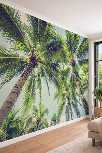 dreamwall Tropikal Palmiye Ağaçları - Kafe ve Oteller İçin Manzaralı Tek Parç...