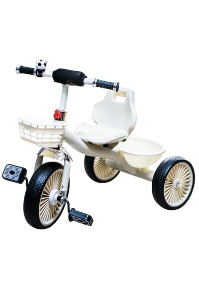 GÖKART Go Kart Tricycle with Pedals for Kids, 2-4 Years, Cream Color