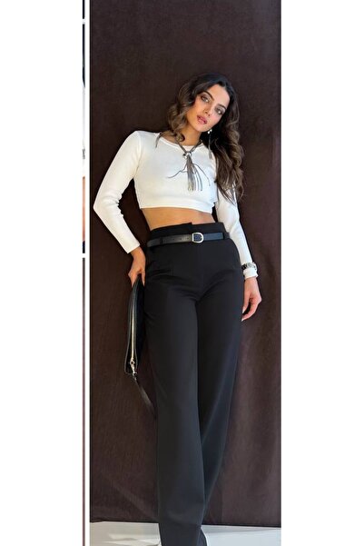 ZARİF STOREE Women's Belted Carrot Trousers