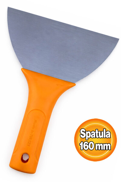 Badem10 Spatula Plastik Saplı Sap Takmalı 160 mm Dayanıklı Paslanmaz Çelik Yü...
