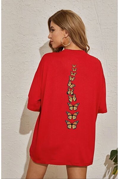 AZIZI TEKSTIL Unisex Butterfly Printed Design Tshirt