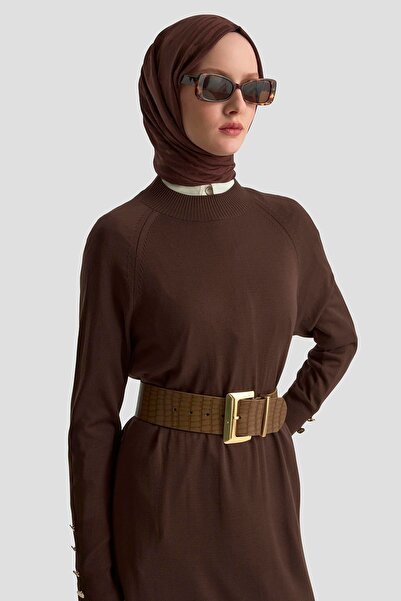Armine Elbise 25KD7002 Acı Kahve
