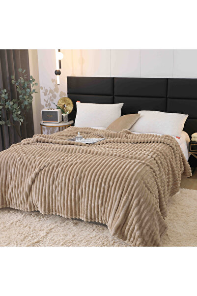 JOJO HOME Fluffy cocolino blanket, ribbed pattern, 200x230cm
