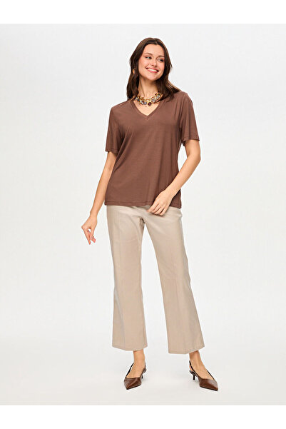 Faik Sönmez Μπλουζάκι με λαιμόκοψη V και κοντά μανίκια S26TSH001