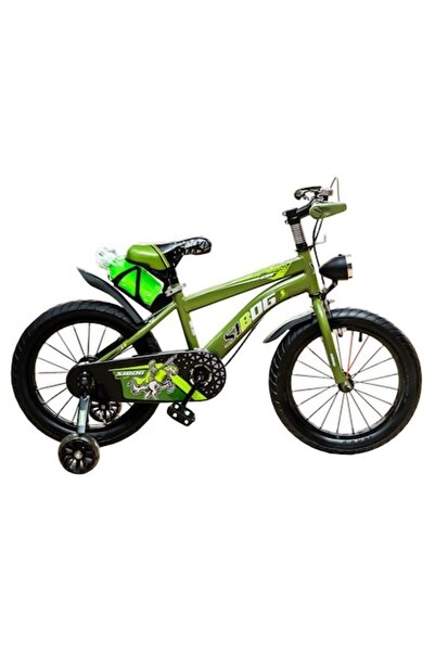 GÖKART Kids Go Kart Bicycle, 14 inch, with training wheels, green, 3-5 years