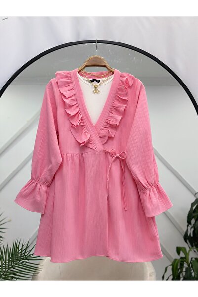 YEDİLALE FIRFIRLI YANDAN BAĞLAMALI SALAŞ TESETTUR TUNİK [içlik hariç]