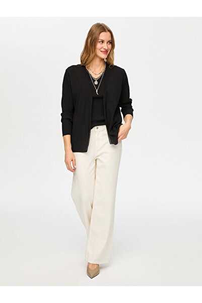 Faik Sönmez Transparan Bant Detaylı Triko Hırka S26TRH008