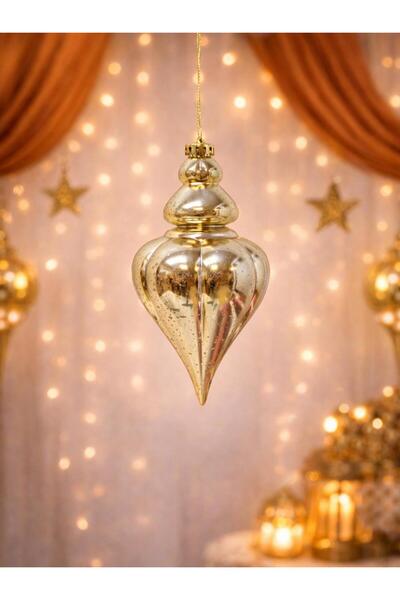 Parti Adresi Ramazan Özel Dekoratif Sarkıt Süs Eskitme Efektli Altın 24 cm