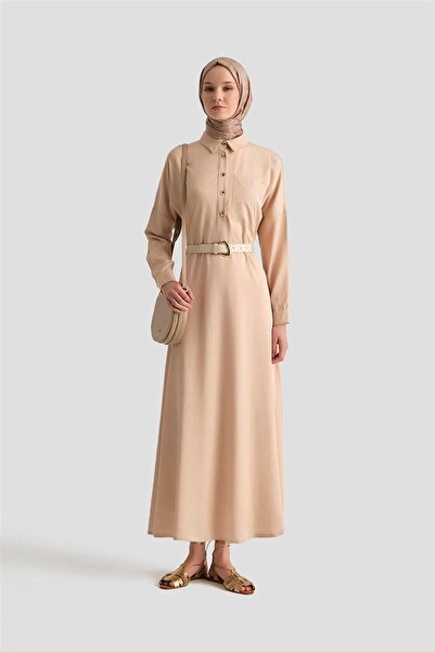 Armine Tencel Elbise 25YD4236 Bej
