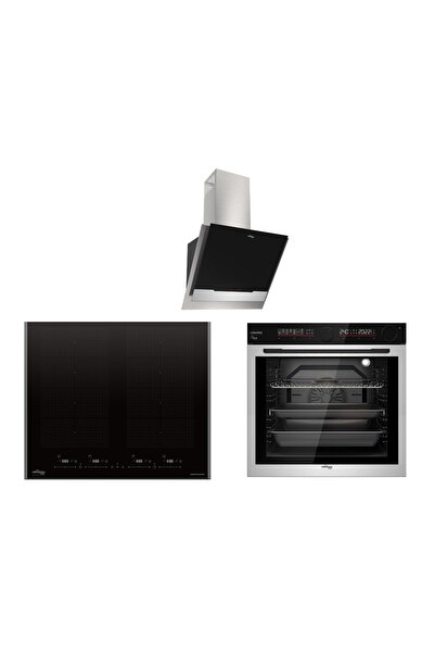 Tommatech TT500 Inox Ankastre Elektrikli Set TDE6002BGI Davlumbaz TAI6001BG O...