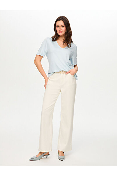 Faik Sönmez Μπλουζάκι με λαιμόκοψη V και κοντά μανίκια S26TSH001