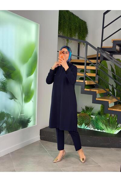 Armine Trend Yarım Fermuarlı Tunik 25KT456 Lacivert
