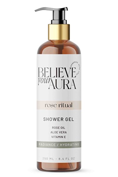 Believe Your Aura Gül Yağı Duş Bakım Jeli - %100 Doğal Aydınlatıcı Canlandırı...
