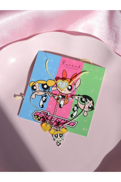 Reorah Collection Powerpuff Girls Heart Double Bracelet Set