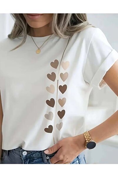 AZIZI TEKSTIL Μπλουζάκι Unisex Heart Path Special Design με τυπωμένο μπροστιν...