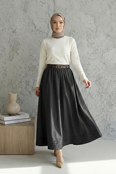 Kirazgym Fusta de damă cu tiv încrețit, talie elastică, căptușită, din țesătu...