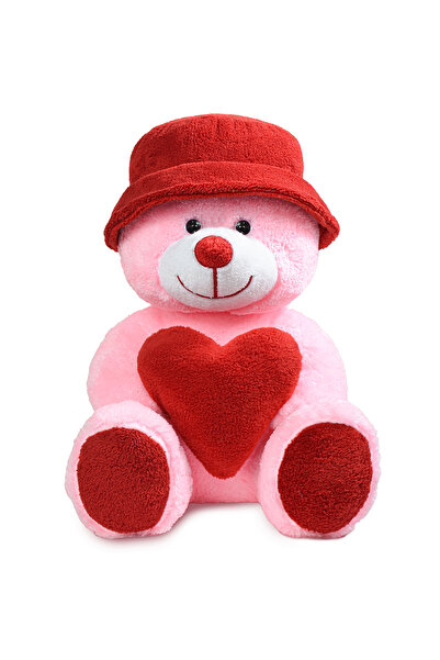 Pababo Sevgiye Giden Yol Kalp Tutan Şapkalı Ayıcık 50 cm Madam