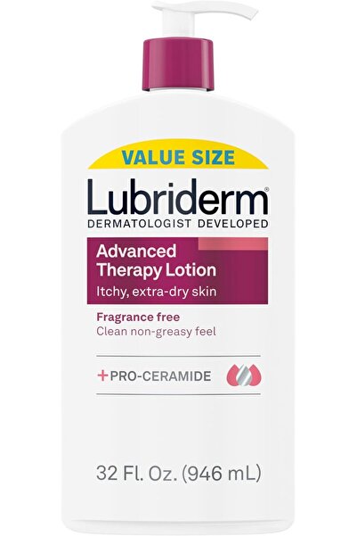LUBRİDERM لوشن مرطب خالٍ من العطور من أدفانسد ثيرابي، غني بفيتامين E وبروفيتا...