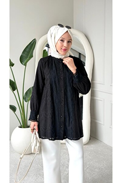 ensade Summer Scallop Embroidered Linen Shirt – Long Sleeve, Breathable Women...