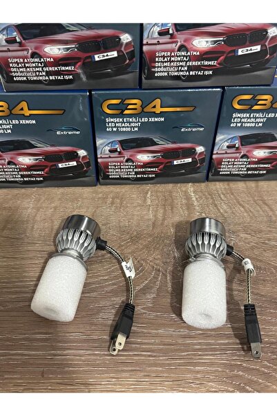 RAYOX C34 MARKA H7 Beyaz Led Xenon Far Ampulü Şimşek Etkili Güçlü Işık Gücü 1...