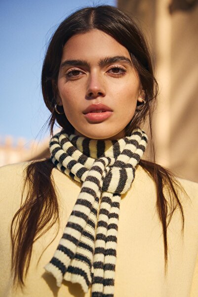 Bershka Ekstra uzun çizgili atkı