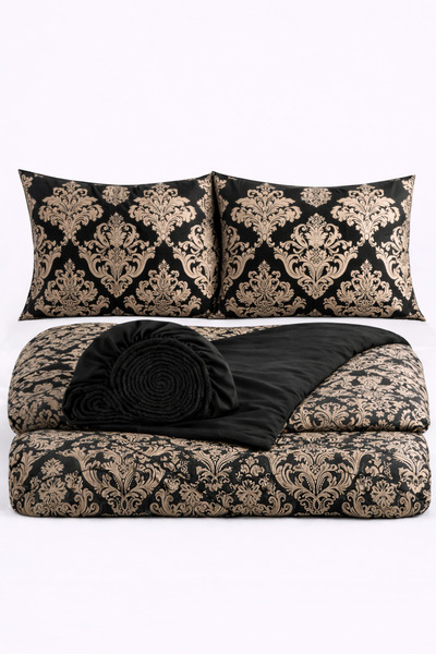 İQON Duvet Cover Set with Elastic Sheets Double Size Dmsk Bj-243 Otlt