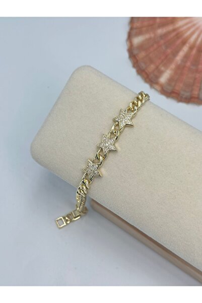 BYYEŞO Zircon Stone Detailed Star Bracelet (Steel)
