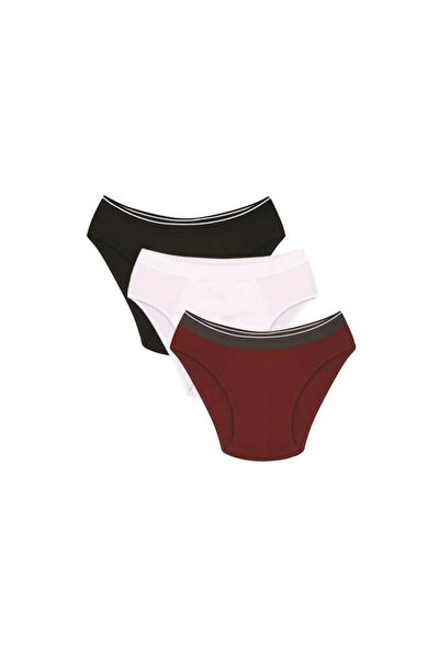 Narnuga MİRAY- سليب رجالي من القطن مكون من 3 قطع باللون الأسود والأبيض والكلا...