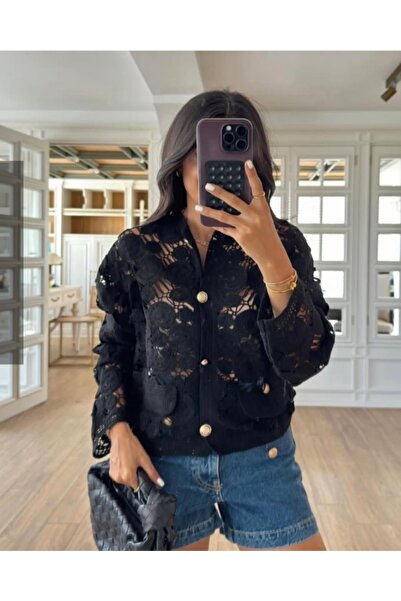 Sosyete Kaplumbağa Knitted Knitwear Buttoned Long-Sleeved Jacket