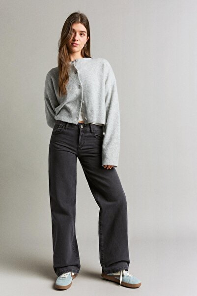 Bershka Straight fit fitilli kumaş pantolon