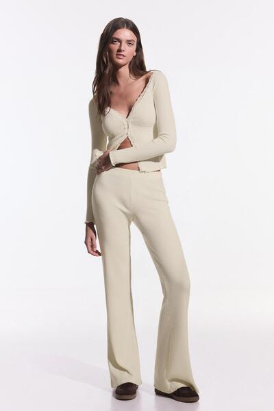 Bershka Dantelli örgü tişört