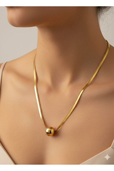 BİJU YILMAZ Steel gold italian necklace - 26clki02