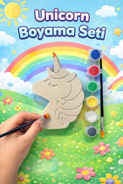 Glowria Çocuklar İçin Tekli Unicorn Taş Boyama Seti | Çocuk Ekransız Aktivite...