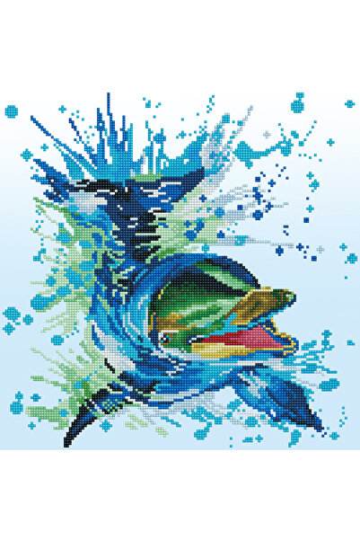 diamond dotz Diamond painting - Flipper the Dolphin, 40 x 40 cm