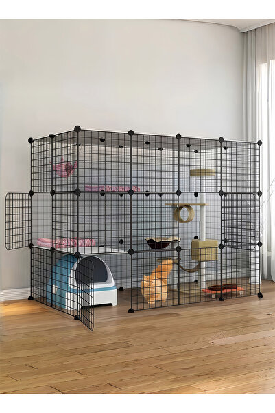 KidLe قفص كبير للقطط قابل للفصل، قفص داخلي للحيوانات الأليفة، سياج منزلي للحي...