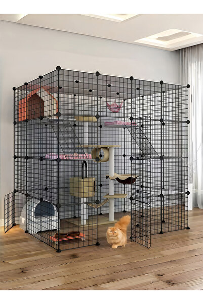 KidLe قفص كبير للقطط قابل للفصل، مكون من 4 طبقات، يتسع من 1 إلى 5 قطط