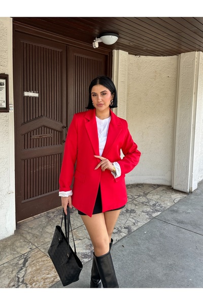 Füme Jachetă tip blazer căptușită cu model în dungi din țesătură Dabıl