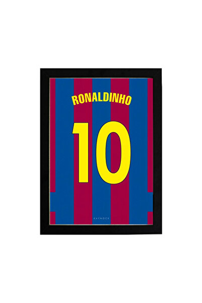 KAYNOCK Ronaldinho Jersey, Barcelona, Futbol Forma Tablo, Poster Tablo Dijita...