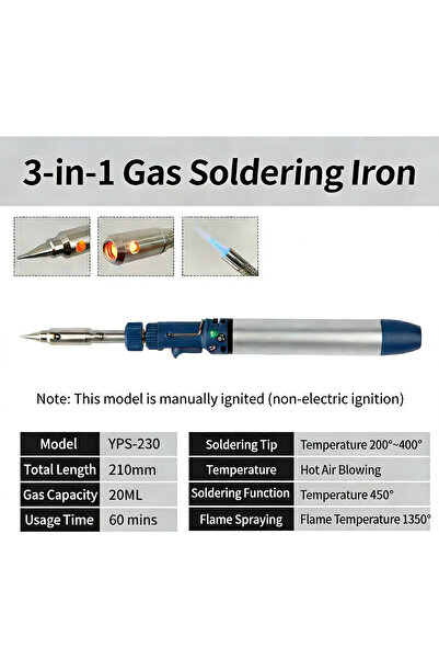 Generic Gas Soldering Iron 100W 7ml, 10-Speed Pulse, Stainless Steel, Portabl...