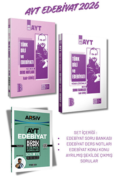 Benim Hocam Yayınları 2026 AYT Edebiyat Soru Bankası ve Ders Notları Benim Ho...