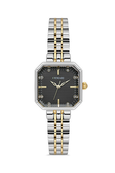DEMARİ Women's Wristwatch Quartz Movement – Gold & Silver Band Striped Black ...