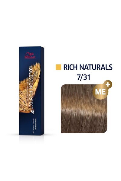 Wella Professionals , Koleston Perfect Me+, Permanent Hair Dye, 7/31 Medium B...