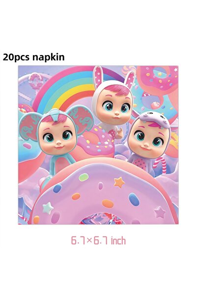 Choice 20pcs napkin Cry Babiesed Birthday Party Decoration Tableware Cups Pla...