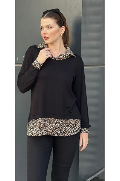 ZARİF STOREE Women's Leopard Shirt Blouse