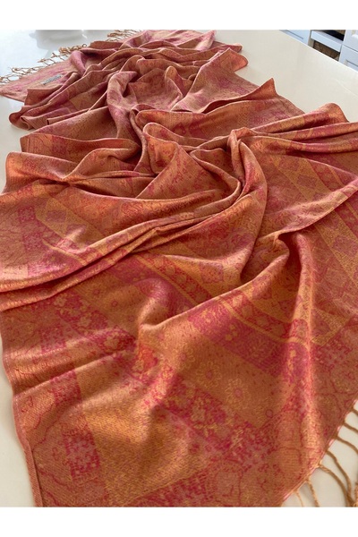 Bohemian Somon Elegansa Shoulder Scarf with Cashmere Texture, Stylish Shawl, ...