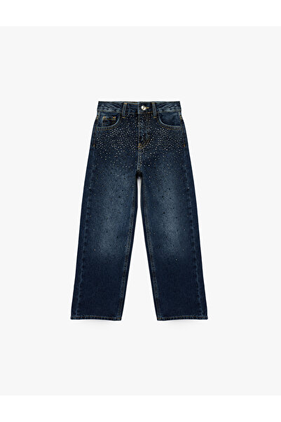 Koton Pantaloni din denim cu picioare largi din bumbac