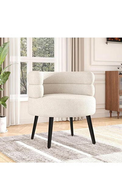 ZUIHAO كرسي شيربا بوكل جانبي، كرسي بذراعين دائري منجد، مناسب لغرفة الأطفال، غ...