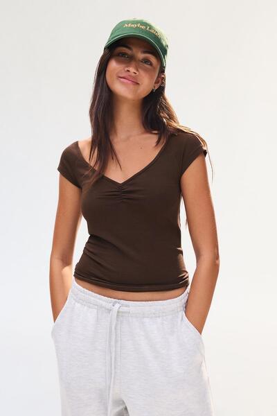 Bershka Kısa kollu büzgülü tişört